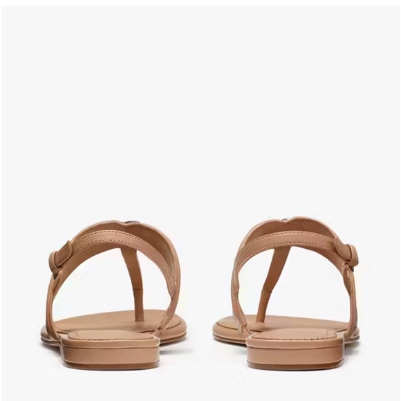 ♠️kate spade Kendra T-Strap Thong Leather Sandals, Light Fawn Tan NIB - Picture 4 of 14